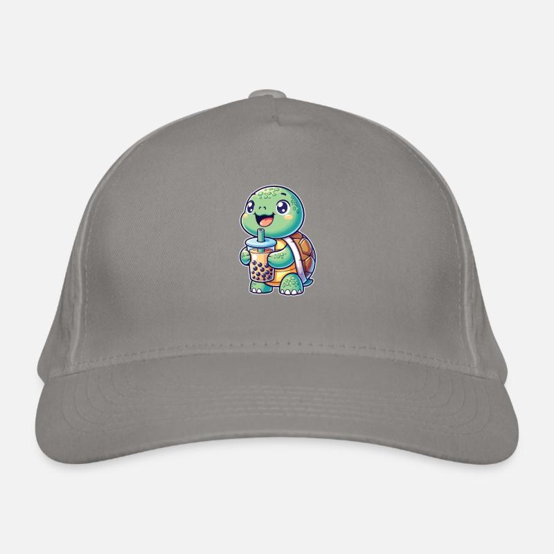 Kawaii Turtles Bubble Tea Boba Turtle Casquette classique bio