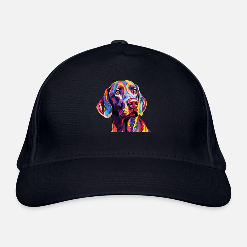 Wasserfarben Farbenfroher Weimaraner Bio-Baseballkappe