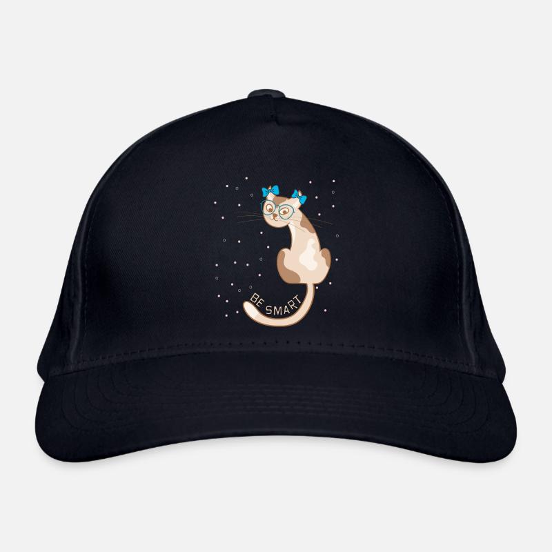 Cat, be smart - Organic Baseball Cap - navy