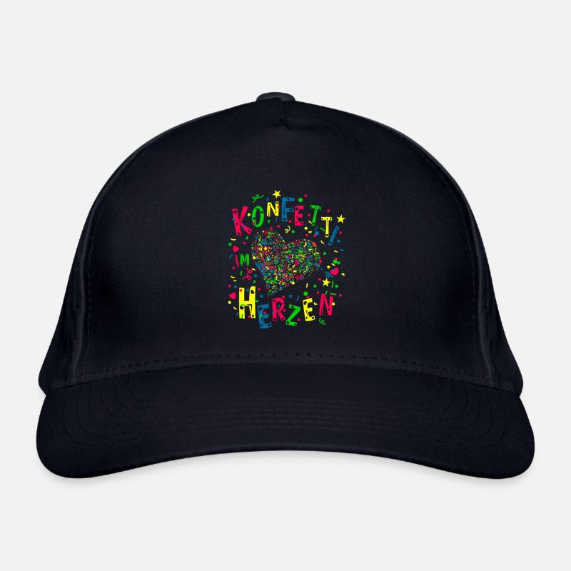 Konfetti im Herzen für Karneval oder Fasching Bio-Baseballkappe