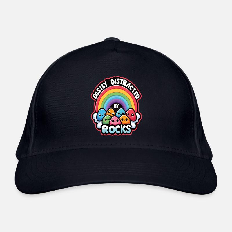 Easily Distracted By Rocks - Organic Baseball Cap - navy