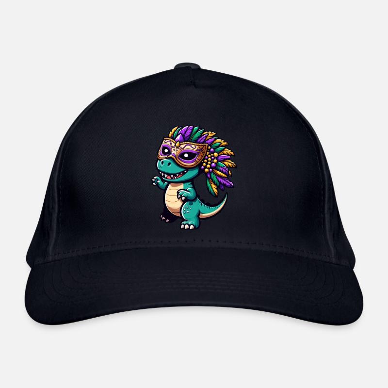 Dino T-Rex de Mardi Gras : Masque et Perles Casquette classique bio