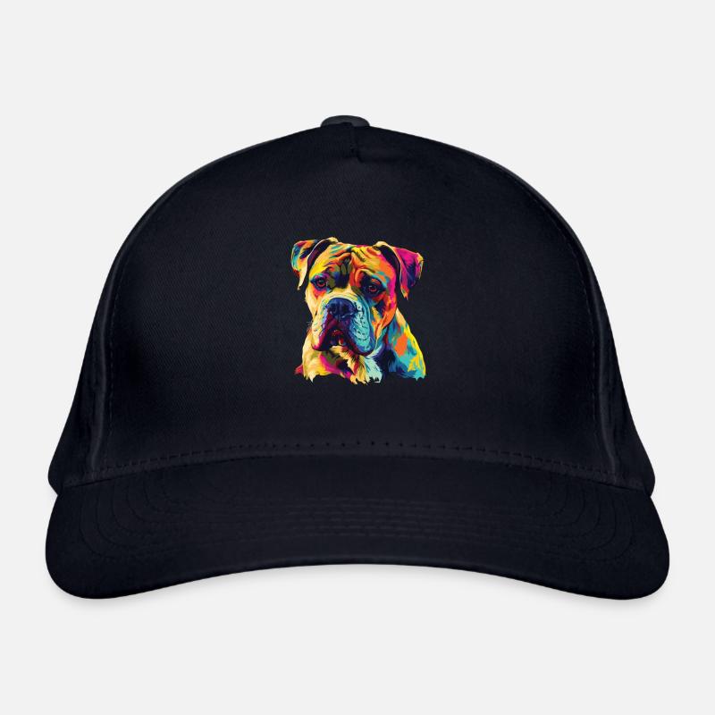Aquarelle colorée bouledogue américain Casquette classique bio