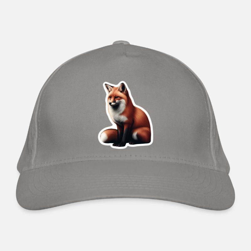 Rotfuchs Illustration Druck Bio-Baseballkappe