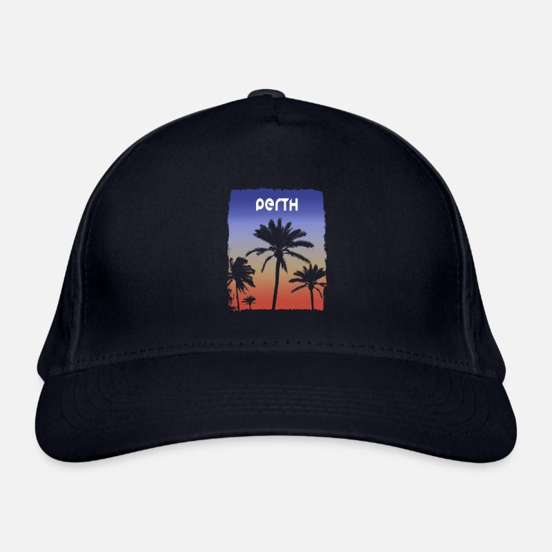 Perth Australie coucher de soleil vacances Souvenir palmier Casquette classique bio