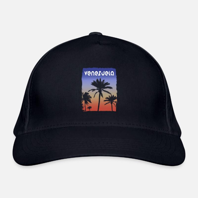 Venezuela Sunset Vacation Souvenir Palm Tree Organic Baseball Cap