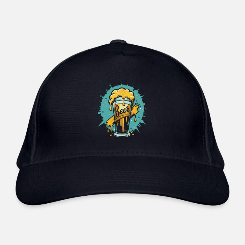 Graphique d’éclaboussures de bière mousseuse Casquette classique bio