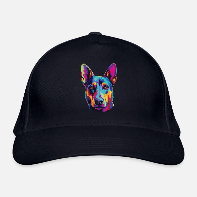 Aquarelle colorée Australian Kelpie Casquette classique bio