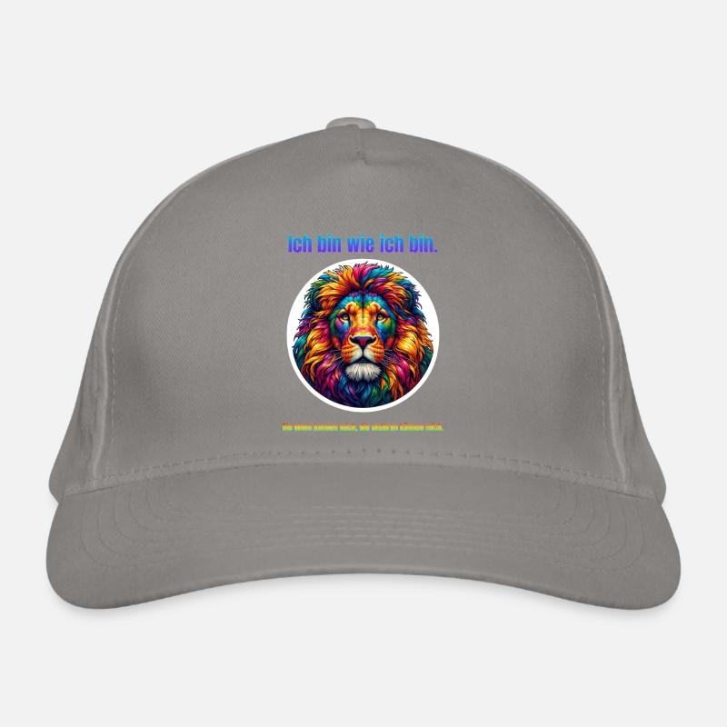 Lion psychedelic with saying Organic Baseball Cap