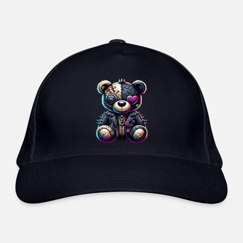 Punk Emo Plüsch Teddybär - Bio-Baseballkappe - Navy