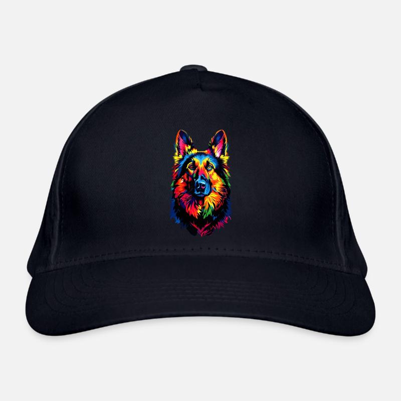 Schäferhund Bunte Farben Pop Art Hund Schäferhunde Bio-Baseballkappe