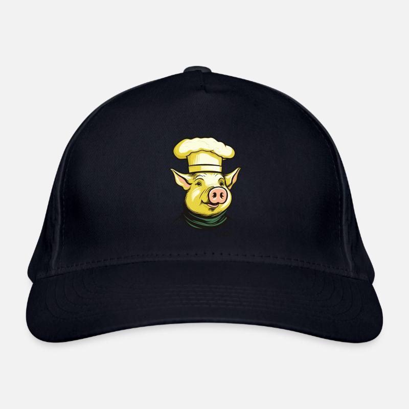 Funny Cool Chef Pig Chef Organic Baseball Cap