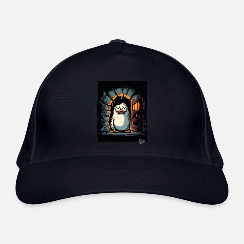 Déconcerté petit oiseau mignon dans le donjon donjon Casquette classique bio