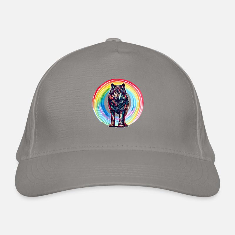 Wolf Wolves Rainbow Organic Baseball Cap