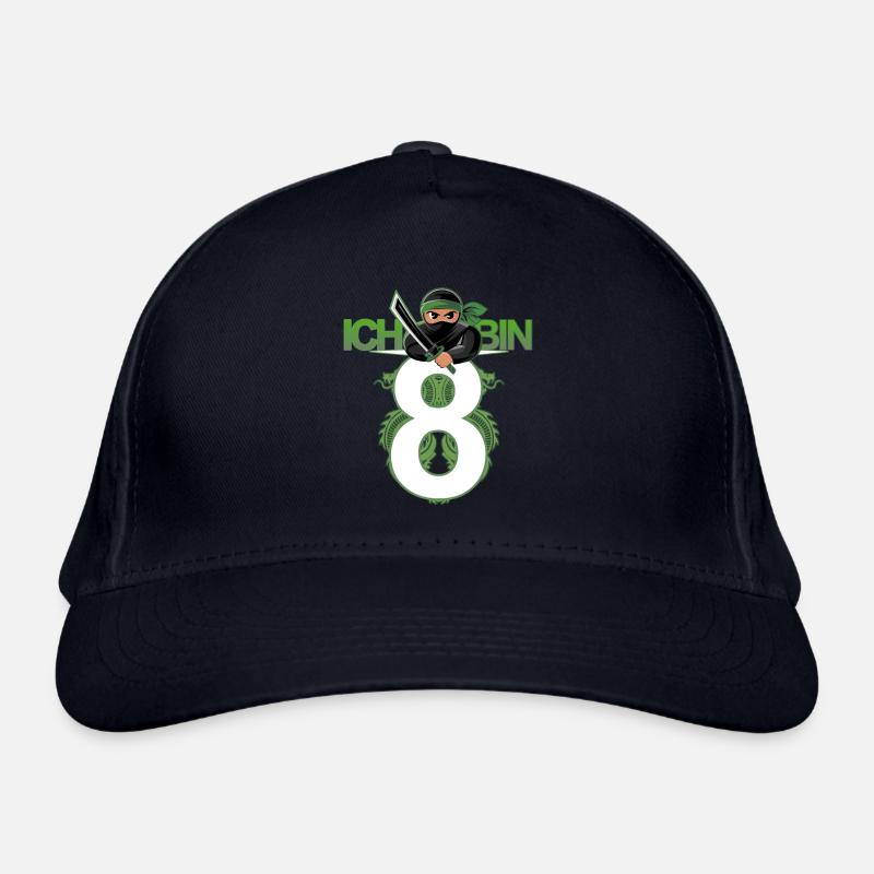 8. Geburtstag Ninja Kostüm 8 Jahre alt Junge Bio-Baseballkappe