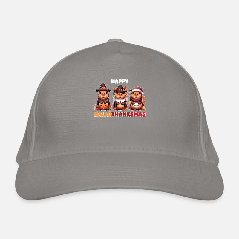 Joyeux Hallothanksmas Capybara Capybara de Noël Casquette classique bio