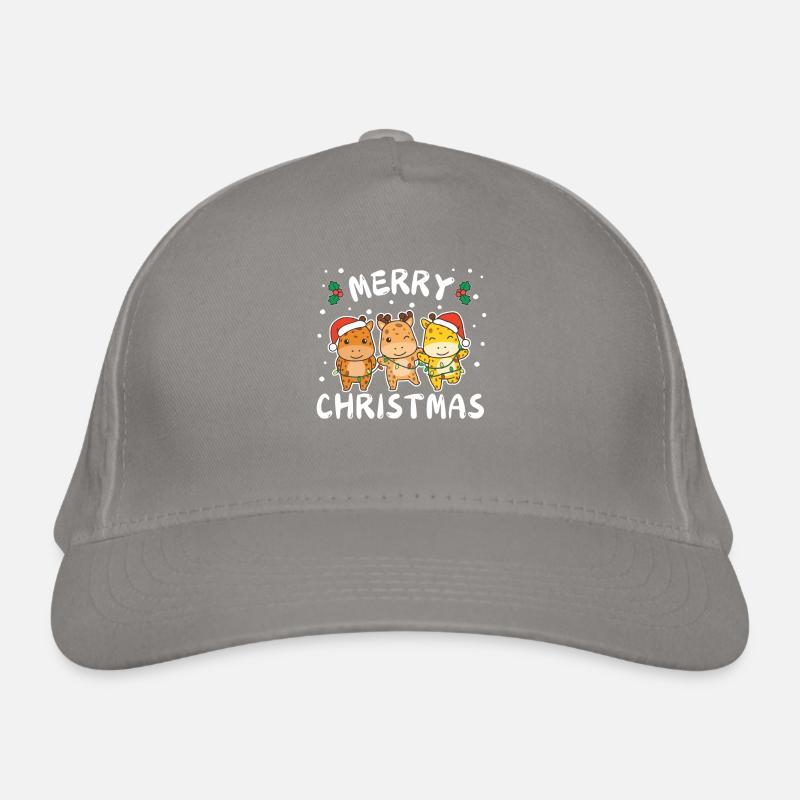 Joyeux Noël Mignon Girafe Noël Casquette classique bio