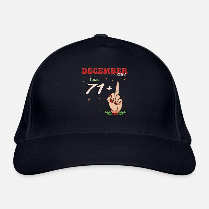 Dezember Mädchen 71 + Mittelfinger | Heftiger 72. Bio-Baseballkappe