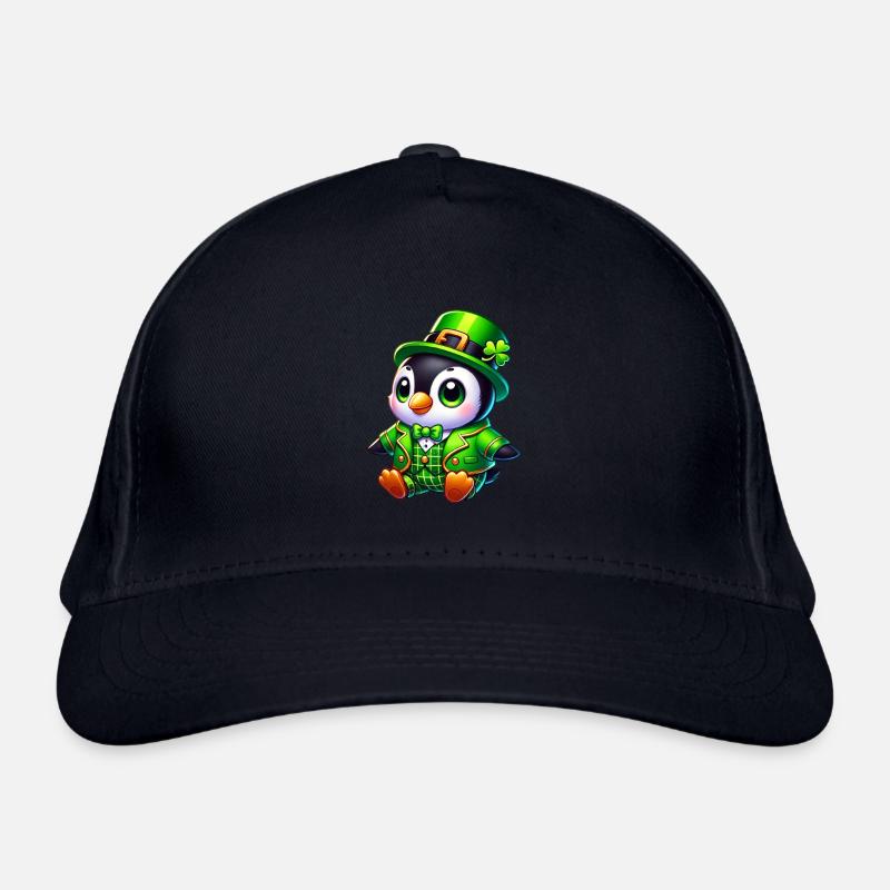 Dessin animé mignon du pingouin de Saint-Patrick Casquette classique bio