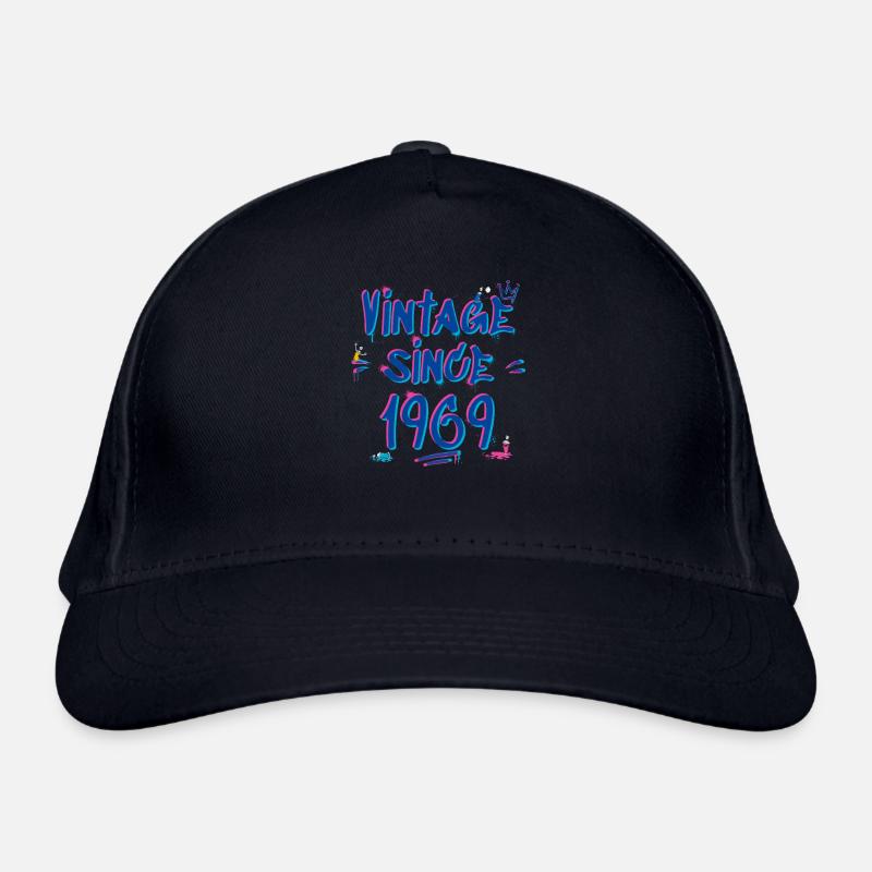 Vintage 1969 Graffiti Glitch - 56 ans Casquette classique bio