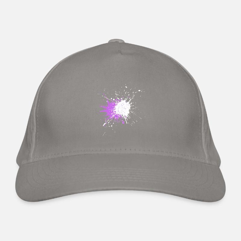 Purple color explosion on black Organic Baseball Cap