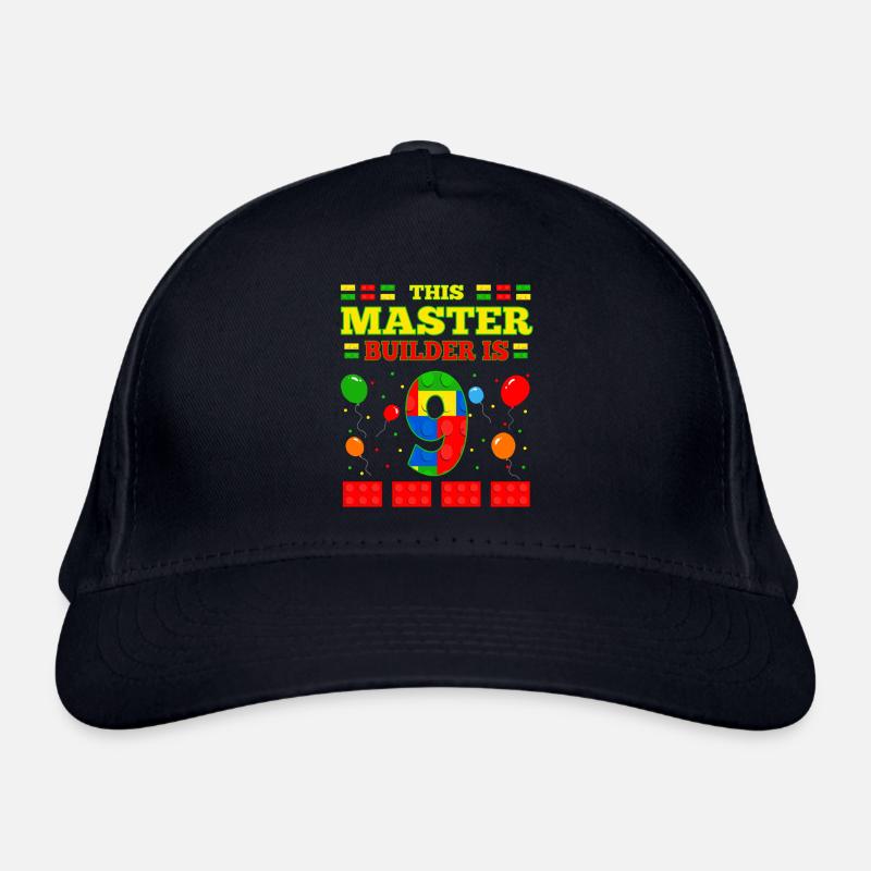 Maître d’œuvre 9 ans Bâtiment en blocs 9ème BDay Casquette classique bio
