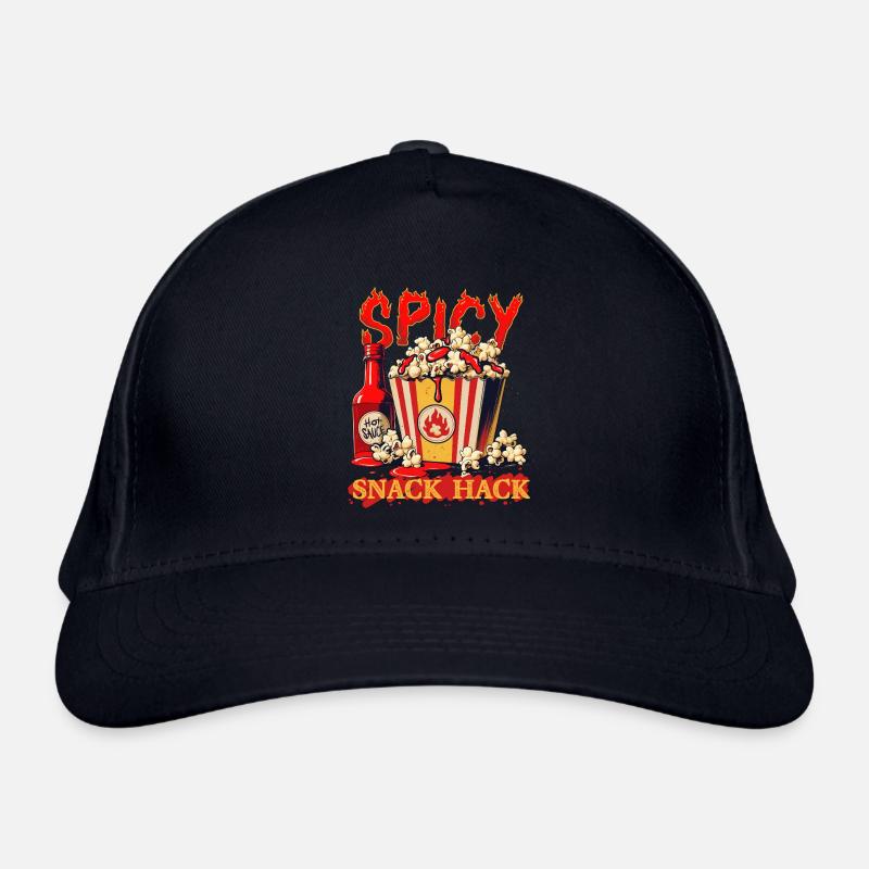 Popcorn with chilli sauce Organic Baseball Cap