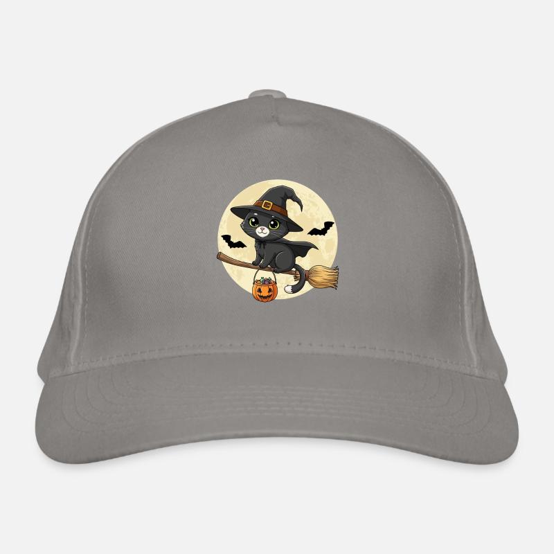 Chat mignon Sorcière Halloween Chat noir Casquette classique bio