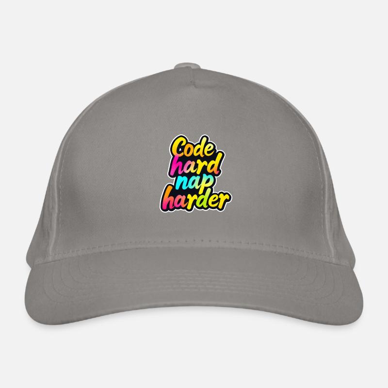 Code Hard Nap Harder Funny Programmer Tee Casquette classique bio