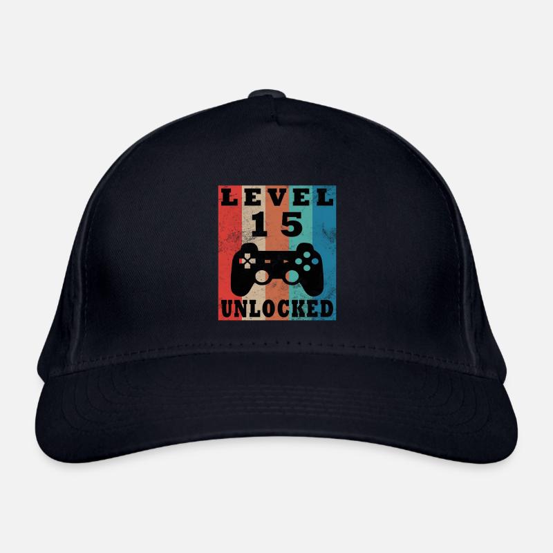 Level 15 Unlocked Retro Controller Organic Baseball Cap