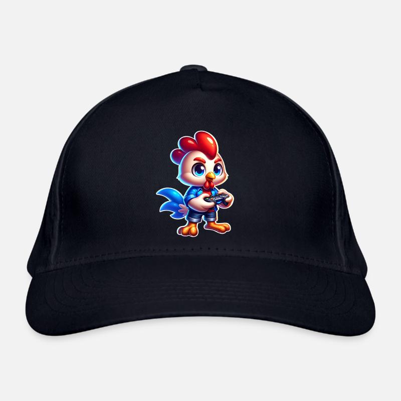 Gaming Huhn mit Controller - Bio-Baseballkappe - Navy