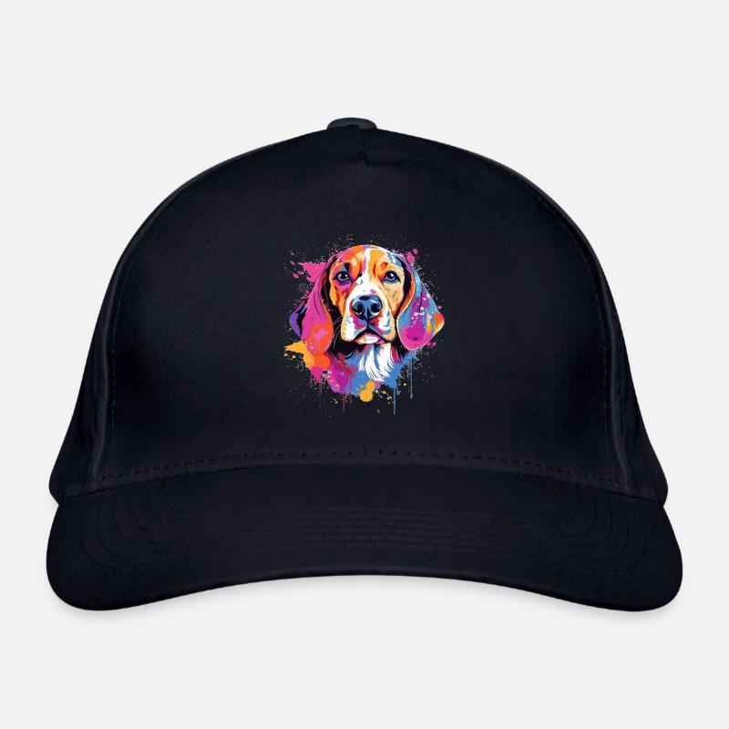 Farbenfrohe Splash-Art-Beagle-Hund Bio-Baseballkappe