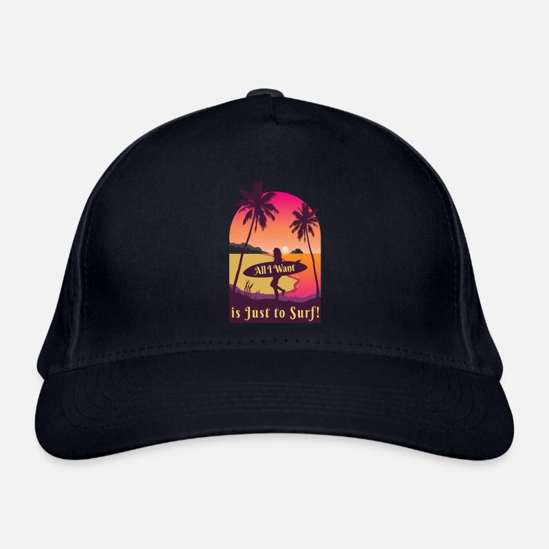 Tout ce que je veux, c’est juste surfer sur la plage - Casquette classique bio - marine