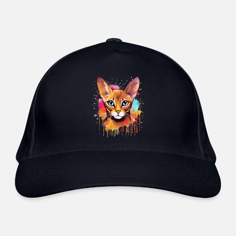 Chat abyssin coloré à l’écran Casquette classique bio