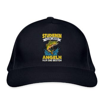 Angeln Angler Fischer Studium Lustiger Spruch - Bio-Baseballkappe - Navy - Vorne