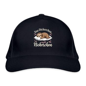 Schlafendes Faultier auf Kissen - Bio-Baseballkappe - Navy - Vorne