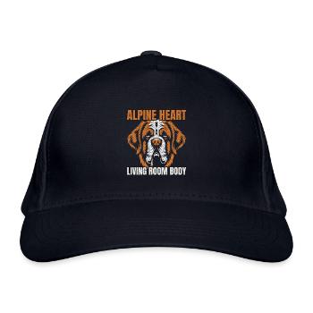 Bernhardiner Hund - Alpine Heart Living Room Body - Bio-Baseballkappe - Navy - Vorne