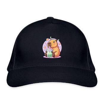 Kawaii Boba-Haustier mit Herz - Bio-Baseballkappe - Navy - Vorne