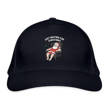 Schläfriger Weihnachtsmann lustig frohe Weihnachten - Bio-Baseballkappe - Navy - Vorne