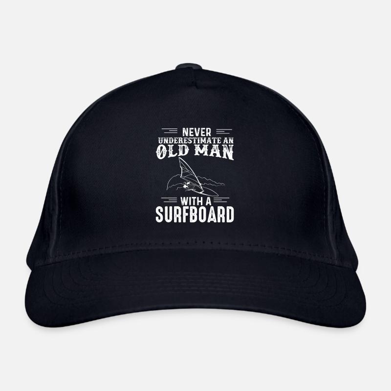 Alten Mann Windsurfen Spruch Surfbrett Bio-Baseballkappe