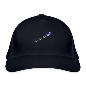 Greece Greek Flag Greek Heartbeat - Organic Baseball Cap - navy - Front