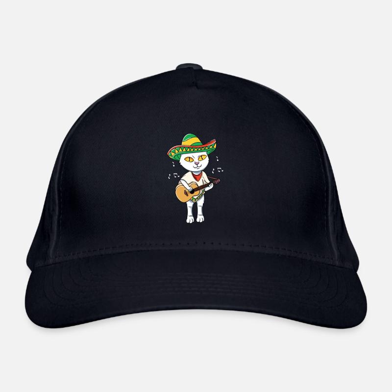 Chat jouant de la guitare Casquette classique bio