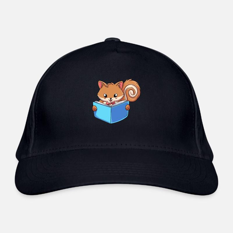 Squirrel Reading Book Organic Baseball Cap