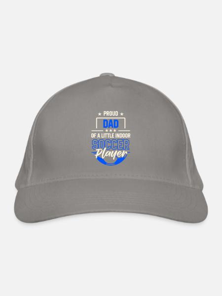 Indoor Football Father Game - Organic Baseball Cap - light grey - Front
