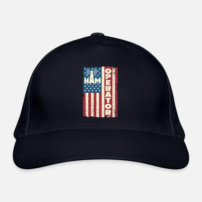 Ham Operator US Flag Organic Baseball Cap