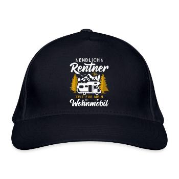 Endlich Rentner Zeit für mein Wohnmobil Camping - Bio-Baseballkappe - Navy - Vorne