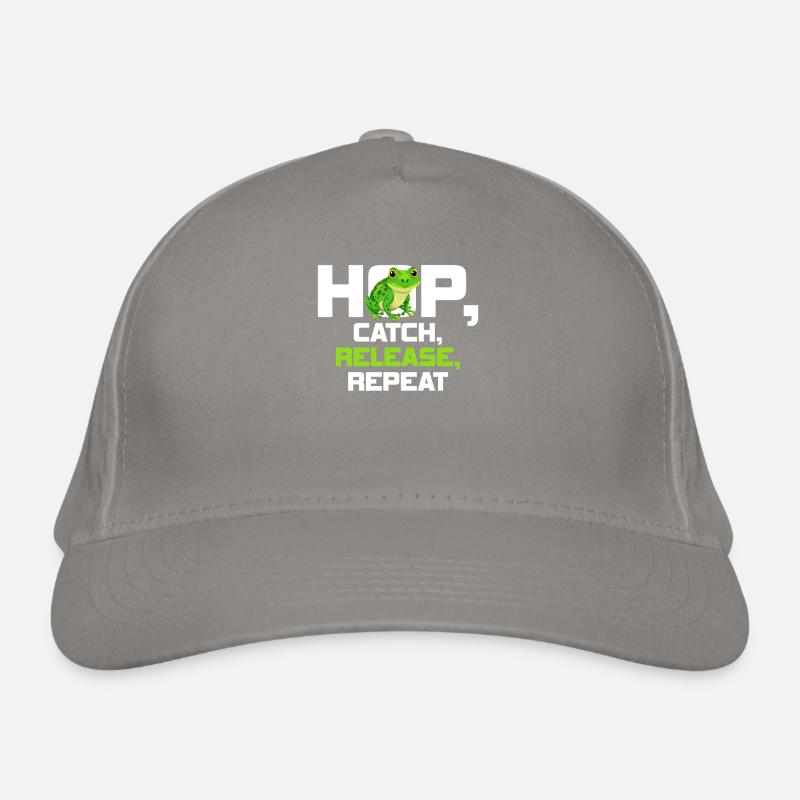 Hop Catch Release Repeat Frog Humor Organic Baseball Cap