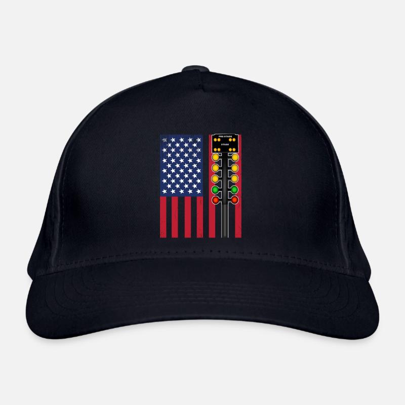 Drag Racing USA Flag Organic Baseball Cap