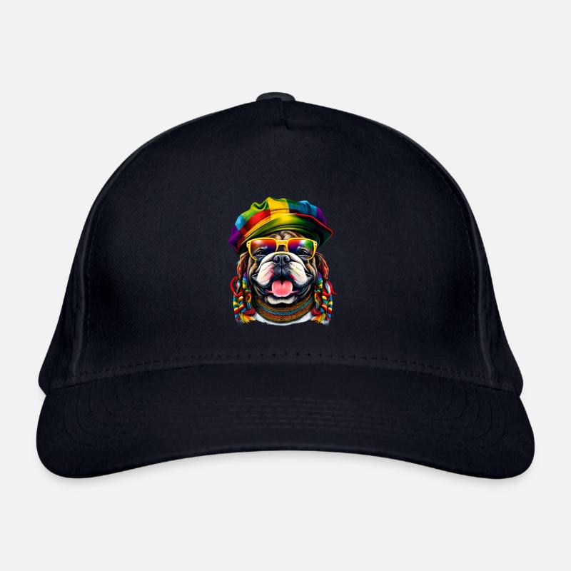 Bouledogue anglais Rasta Cool Coloré Casquette classique bio