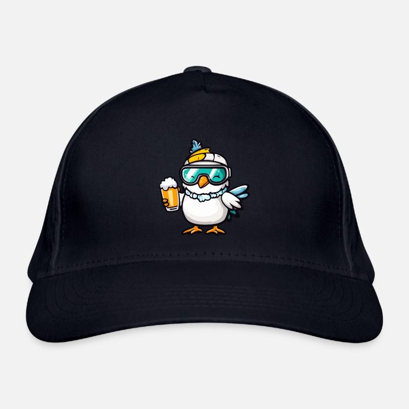 Taube Vogel Apres Ski Bier Comic Bio-Baseballkappe